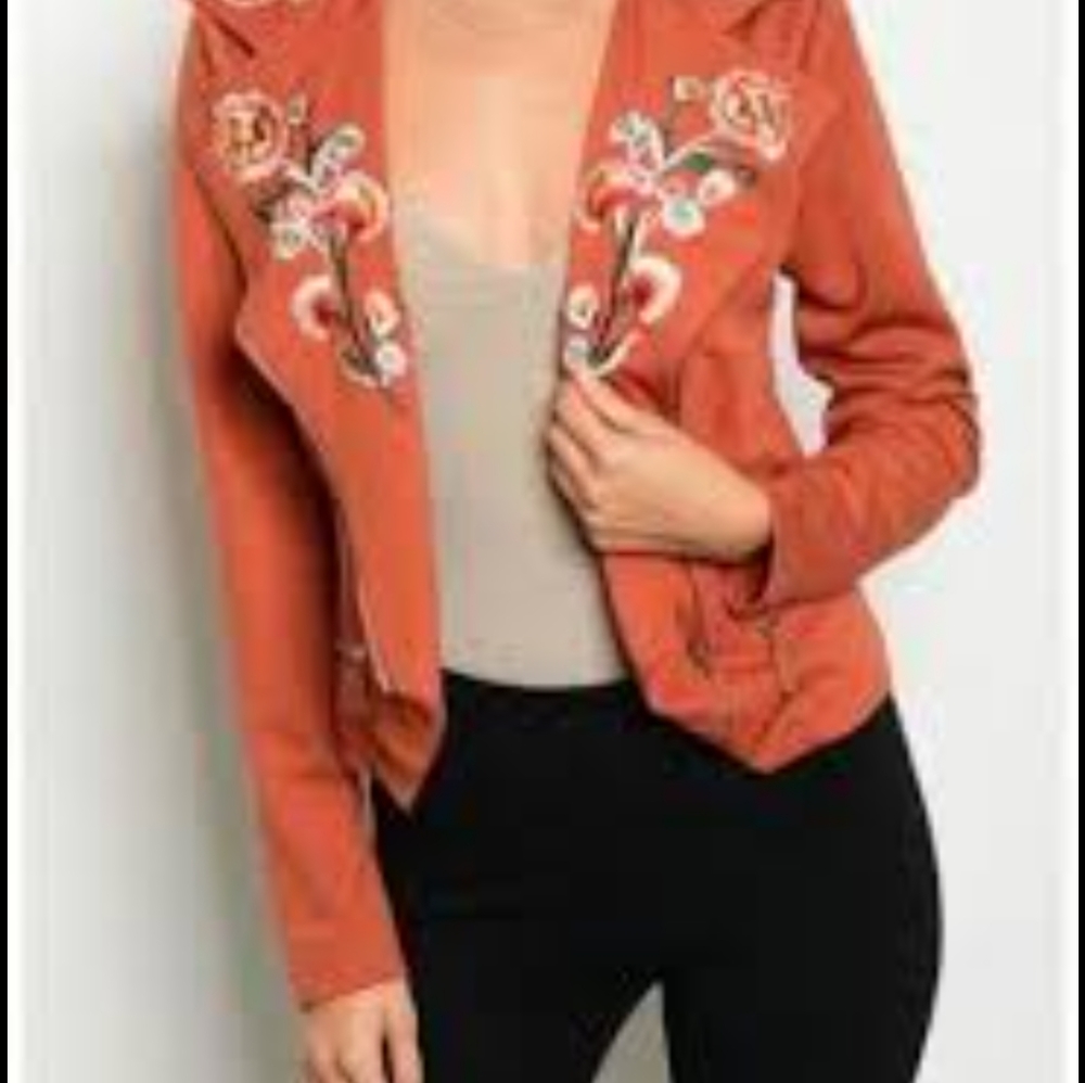 DONATED Embroidered Orange Jacket